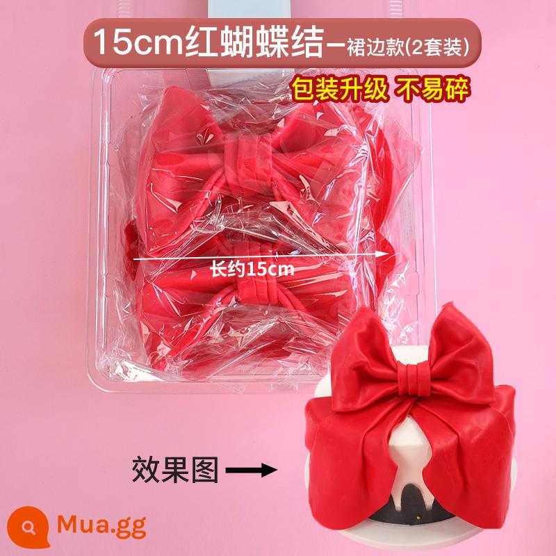 Fondant Nơ Thành Trung Quốc Đính Hôn Bánh Cưới Trang Trí Hạnh Phúc Nhân Đôi Socola Hạnh Phúc Bàn Tráng Miệng Phụ Kiện - Mẫu váy đỏ 15cm 2 bộ