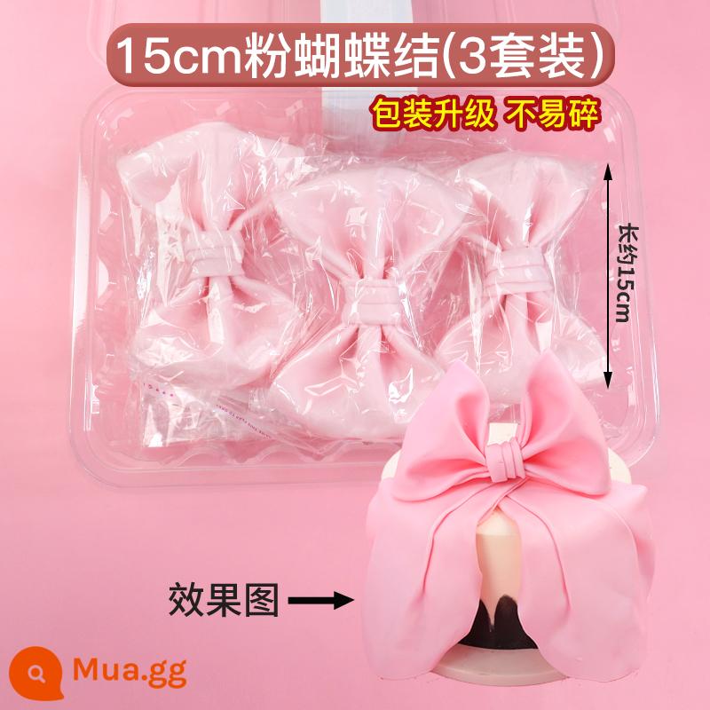 Fondant Nơ Thành Trung Quốc Đính Hôn Bánh Cưới Trang Trí Hạnh Phúc Nhân Đôi Socola Hạnh Phúc Bàn Tráng Miệng Phụ Kiện - Mẫu váy hồng 15cm 3 bộ