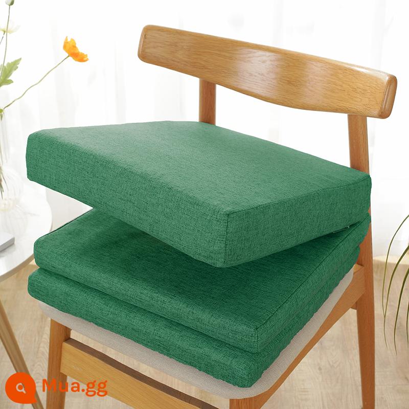 Đệm ghế tùy chỉnh cho văn phòng tại nhà Ghế sofa bằng gỗ gụ Ghế ăn dành cho sinh viên đặc biệt chống trượt đệm mông bằng gỗ nguyên khối nâng cao chiều cao ghế - vải lanh màu xanh đậm