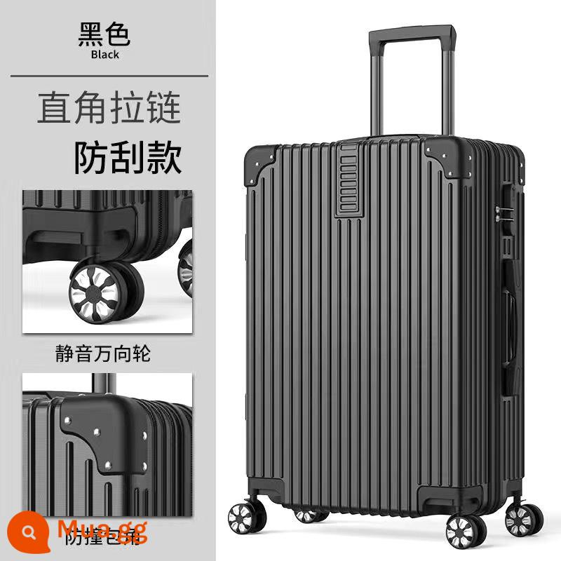 Shunfeng phổ bánh xe vali 20 inch nữ và nam học sinh khung nhôm trường hợp xe đẩy sức chứa lớn vali da vali vali - Kiểu dáng dây kéo góc phải màu đen nửa đêm (đi kèm vỏ hộp + nhãn dán)