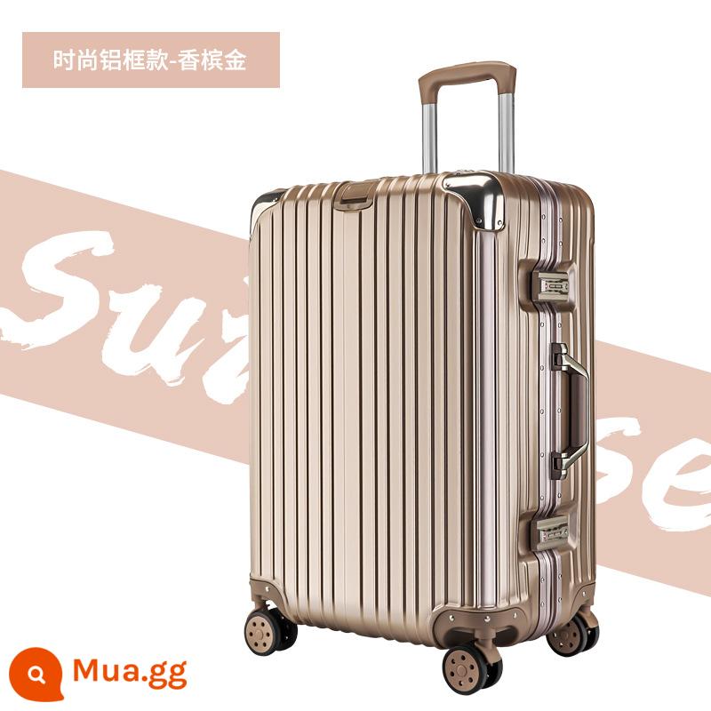 Shunfeng phổ bánh xe vali 20 inch nữ và nam học sinh khung nhôm trường hợp xe đẩy sức chứa lớn vali da vali vali - 631 khung nhôm-vàng sâm panh thời trang (nắp hộp gửi + nhãn dán)