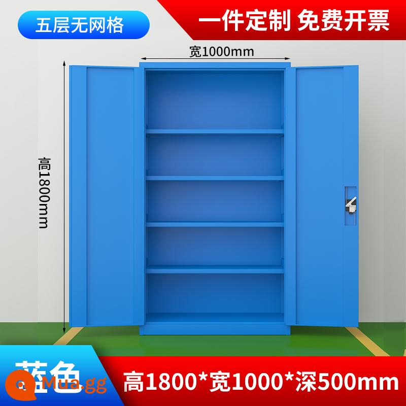 Bảo trì xưởng tủ công cụ phần cứng hạng nặng với ngăn kéo đai sắt hai cửa sửa chữa ô tô tủ khóa đa chức năng - Cửa đi qua không có tấm treo (màu xanh) phiên bản dày