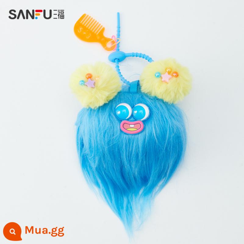 Sanfu Sang Trọng Bện Xúc Xích Miệng Xấu Xí Hoạt Hình Móc Khóa Túi Sang Trọng Xấu Xí Búp Bê Mặt Dây Chuyền 467128 - Màu xanh tím