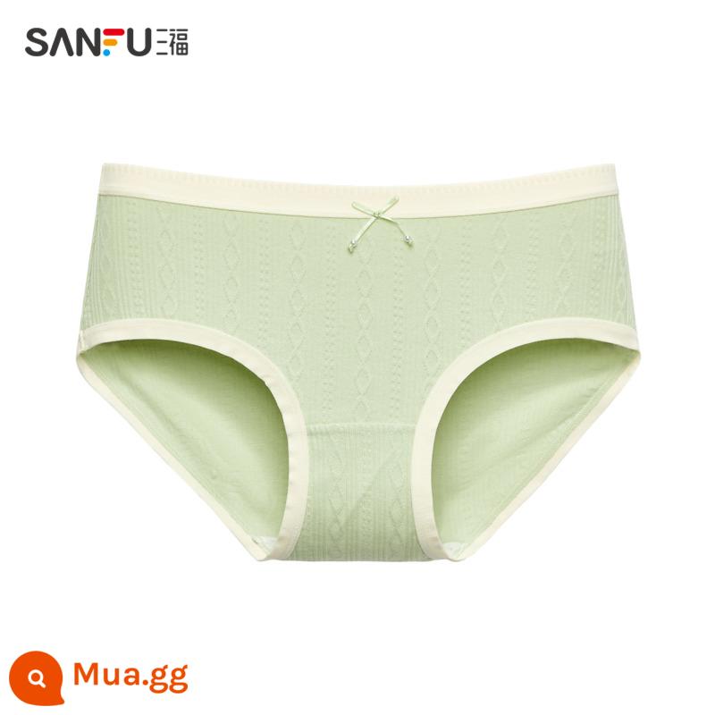 Quần lót hông lưng thấp Sanfu dệt hoa văn cotton cho bé cotton kháng khuẩn đáy quần nửa ống quần 463871 - màu xanh lợt