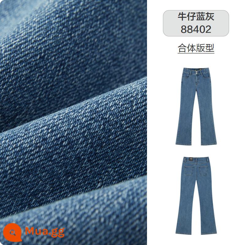 Quần jean nữ Semir quần ống loe kiểu dáng retro cơ bản mùa thu đông 2022 quần tây nữ thời trang mới khoe đôi chân dài miên man - Denim xanh xám 88402