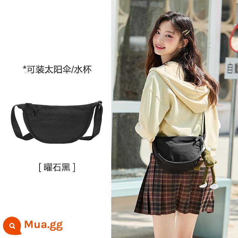 Túi Semir Túi nữ Túi đeo vai nylon Túi thông thường đa năng Túi thể thao sát nách Túi vải Túi bánh bao cho nữ - hắc diện thạch