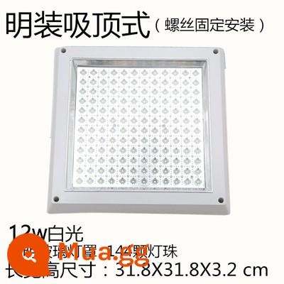 Đèn LED nhà bếp và phòng tắm Daxiangzhiguang 6W8W12W bề mặt vuông trong suốt và đèn bếp giấu tích hợp đèn khoan trần - Gắn bề mặt 12W 300*300