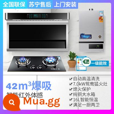 Căn Bếp Nhỏ Vợ Tốt Phạm Vi Máy Hút Mùi Hộ Gia Đình Bên Hút 75/90Cm Nhỏ Tắt Tiếng Đầu Hút Lớn Phạm Vi Hút Mùi - Máy 7 số rộng 900 + bếp 7.0 Yuanyang + 16 lít Bộ 3 bình nước nóng không đổi nhiệt độ