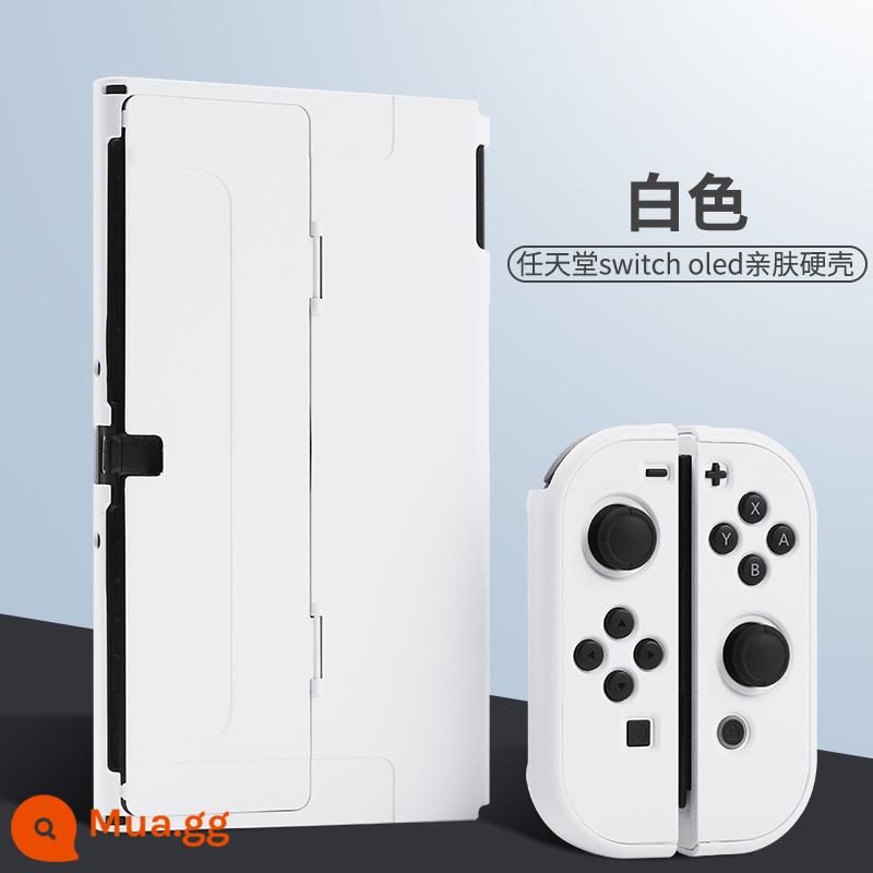 Vỏ bảo vệ Nintendo Switch Vỏ tay cầm switcholed vỏ silicon mềm cho máy trò chơi ns Vỏ silicon vỏ màn hình oled riêng biệt vỏ cứng hai mảnh trong suốt tích hợp máy bay chiến đấu phản lực 3 phụ kiện - switchol [vỏ cứng thân thiện với da màu trắng] đi kèm với màng + nắp