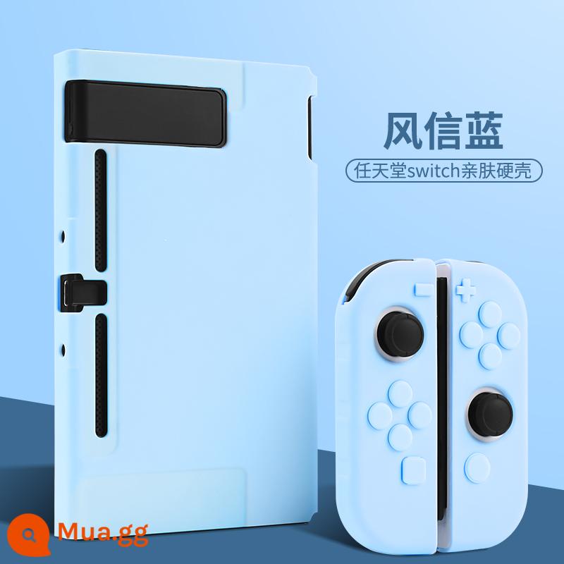 Vỏ bảo vệ Nintendo Switch Vỏ tay cầm switcholed vỏ silicon mềm cho máy trò chơi ns Vỏ silicon vỏ màn hình oled riêng biệt vỏ cứng hai mảnh trong suốt tích hợp máy bay chiến đấu phản lực 3 phụ kiện - Switch [vỏ cứng thân thiện với da màu xanh lục bình] đi kèm với miếng dán + nắp