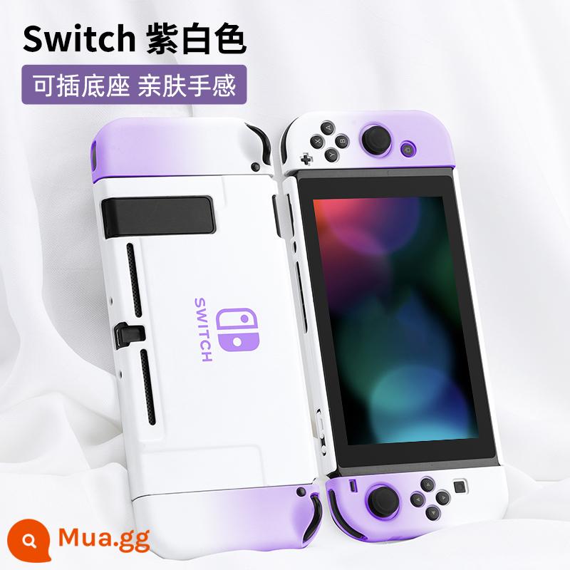 Chính hãng chính hãng Nintendo Switch vỏ bảo vệ tay cầm switcholed nắp plug-in cơ sở vỏ cứng máy trò chơi ns màn hình oled trong suốt vỏ silicon mềm vỏ silicon miếng dán túi lưu trữ phụ kiện mềm - Độ dốc màu tím và trắng √chuyển đổi vỏ thân thiện với da nguyên bản☆không có màng + nắp