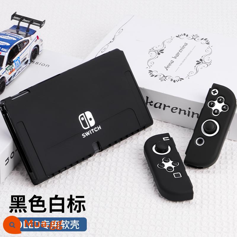 Vỏ bảo vệ Nintendo Switch Vỏ tay cầm switcholed vỏ silicon mềm cho máy trò chơi ns Vỏ silicon vỏ màn hình oled riêng biệt vỏ cứng hai mảnh trong suốt tích hợp máy bay chiến đấu phản lực 3 phụ kiện - switcholed [nhãn trắng đen √ vỏ mềm silicon thân thiện với da] đi kèm màng + nắp