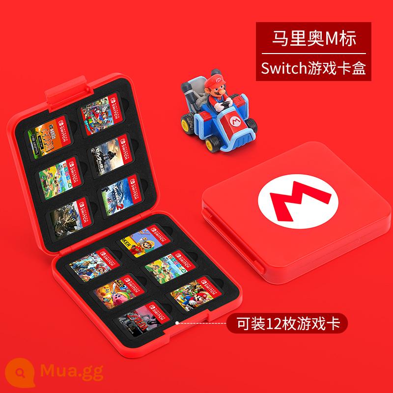 Chính thức giới hạn hộp băng công tắc Hộp thẻ Nintendo ns trong suốt hộp lưu trữ thẻ trò chơi oled dung lượng lớn hộp lưu trữ thẻ mini switcholed gói thẻ nhỏ Pokeball Zelda lite phụ kiện ngoại vi - Gói 12 miếng [Logo Mario M] Kiểu kẹp √ Nhỏ gọn và di động