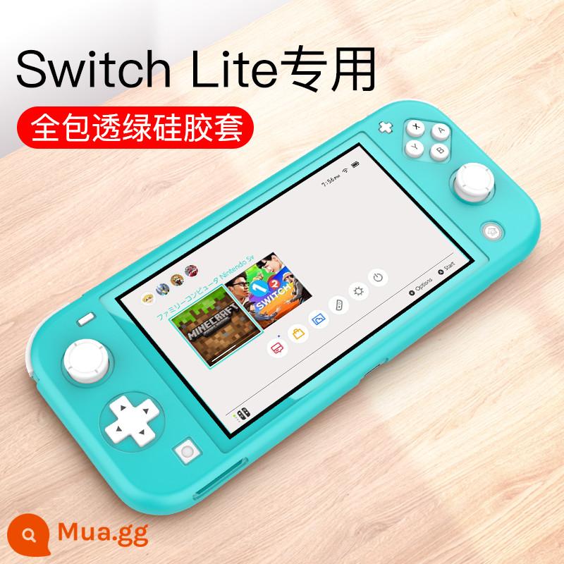 Bijibite Vỏ bảo vệ Nintendo Switch Lite Vỏ silicon Vỏ pha lê ns Vỏ trong suốt bao gồm tất cả phụ kiện bảng điều khiển trò chơi nsl Vỏ tay cầm Vỏ mềm Vỏ mềm tích hợp Vỏ cứng silicon Túi đựng hai mảnh - Switch Lite [vỏ mềm silicon trọn gói ★ màu xanh lá cây trong suốt] đi kèm nắp đậy + màng cường lực