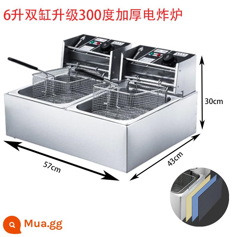 Nồi chiên điện 300 độ Beiyang xi lanh đơn 12 lít Phụ kiện nồi chiên 300 độ nồi chiên điện Đầu nồi chiên điện 300 độ - Nồi chiên điện xi lanh đôi 300 độ 6 lít