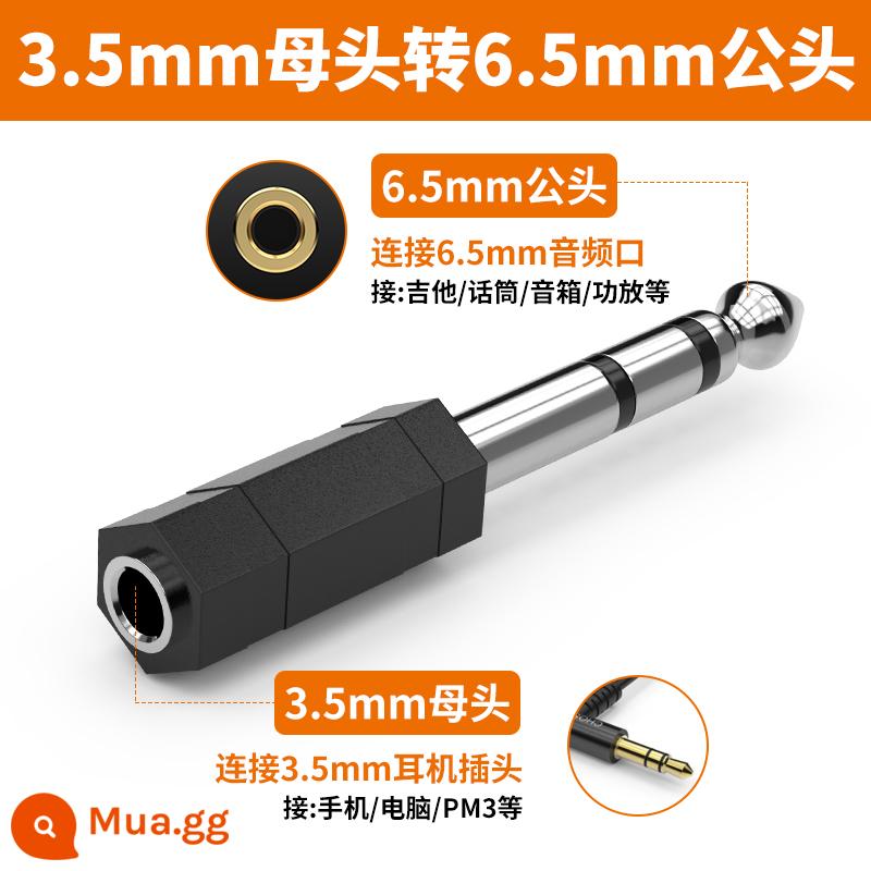 Akihabara 6.5 đến 3.5 bộ chuyển đổi âm thanh micro guitar loa cắm âm thanh micro chuyển đổi tai nghe - 3,5mm nữ đến 6,5mm nam [vỏ nhựa]