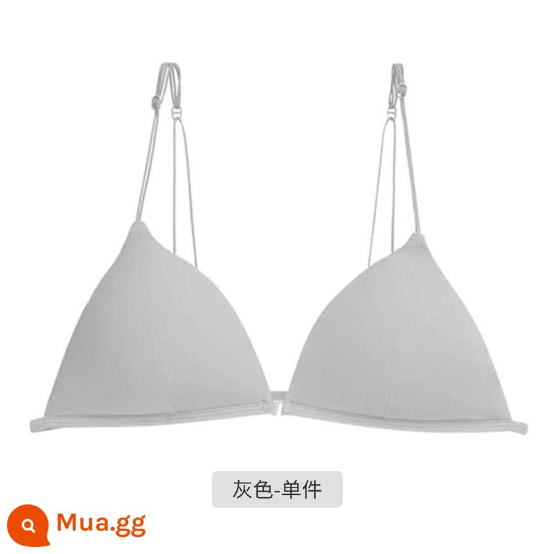 Tam giác Pháp Cuppless Beauty Back underwear Women Women Win -thin sex sexy Dậu lớn cho thấy ngực nhỏ không có cốc trống rỗng - Khóa trước màu xám