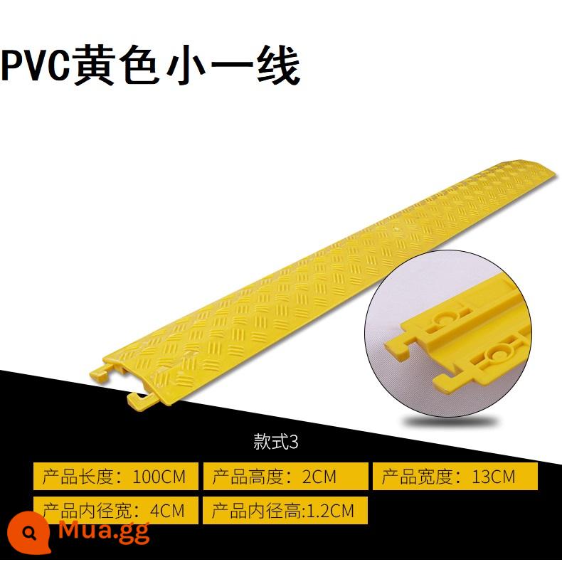 Máng dây ren cao su PVC cầu trong nhà và ngoài trời dây bảo vệ cáp tấm uốn bìa tấm dây cao su và nhựa giảm tốc - Máng một dòng nhỏ PVC màu vàng