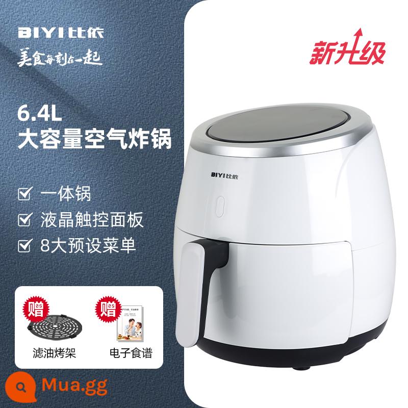 Nồi chiên không khí Biyi 110V Nồi chiên không khói gia đình Đài Loan Hong Kong phích cắm 220V mới dung tích lớn 6.4L - Phiên bản đại lục của nồi tích hợp [3C chỉ sử dụng ở Trung Quốc đại lục] - Trắng