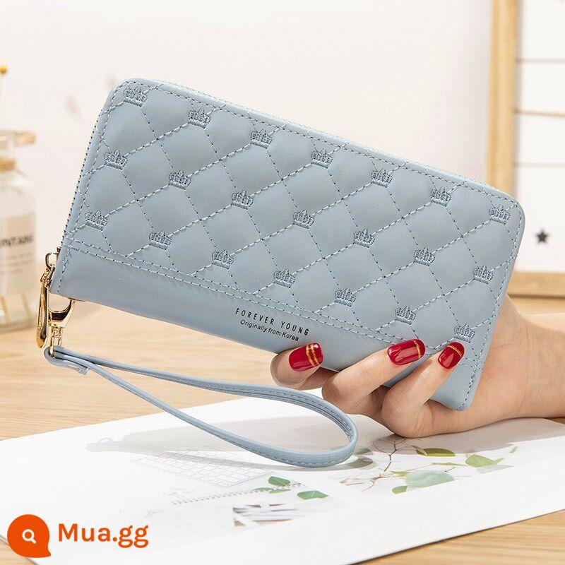 Ví nữ trái tim cô gái Nhật dễ thương 2022 không khí thời trang mới Túi Clutch nữ ví dài in đơn giản - màu xanh da trời