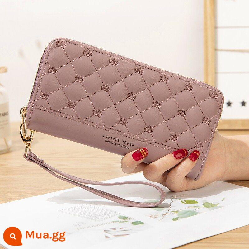 Ví nữ trái tim cô gái Nhật dễ thương 2022 không khí thời trang mới Túi Clutch nữ ví dài in đơn giản - Màu tím