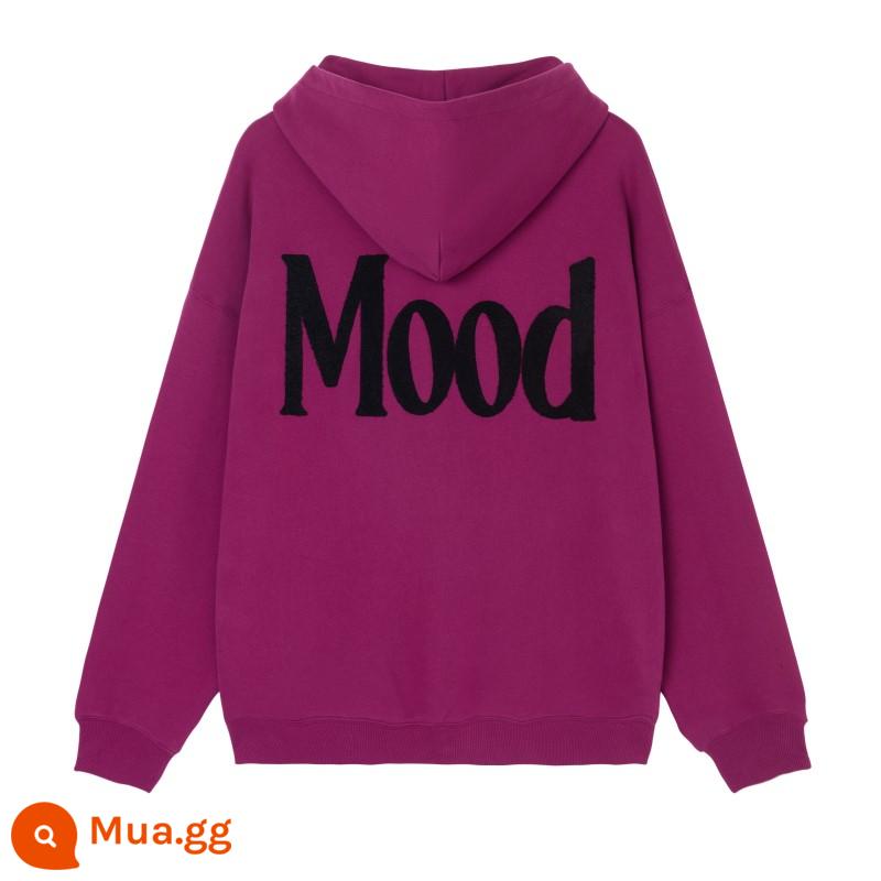 PCLP MOOD hoodie Guochao thương hiệu mùa xuân và mùa thu rời Mỹ cao đường phố retro dệt kim nặng hoodie nam - Hoa hồng đỏ