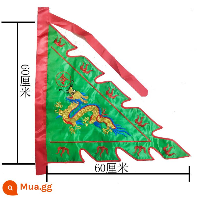 cờ rồng ngũ sắc cờ tam giác thêu 2 mặt cờ cổ pháp cờ ngũ sắc xưởng sản xuất cờ ngũ sắc nhỏ - 60 cm màu xanh lá cây