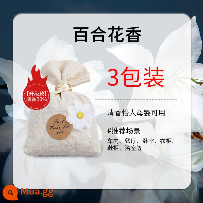 Osmanthus xe thơm gói nước hoa xe hơi cao cấp hương thơm nhẹ lâu dài mặt dây chuyền nước hoa xe hơi trang trí nội thất xe hơi - [Mẫu nâng cấp - Hương thơm thơm hơn 50%] Lily - 3 gói