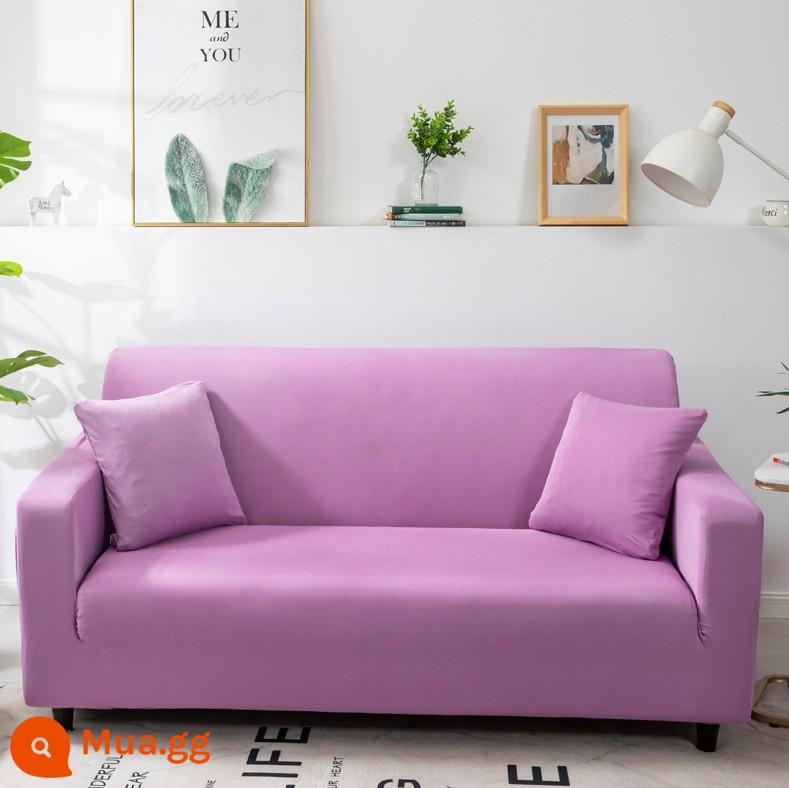 Co Giãn Đa Năng Ghế Sofa Bao Gồm Tất Cả Đa Năng Hiện Đại Tích Hợp 3 Người Khăn Bốn Mùa Bọc Vải Đệm Sofa Da - tím nhạt