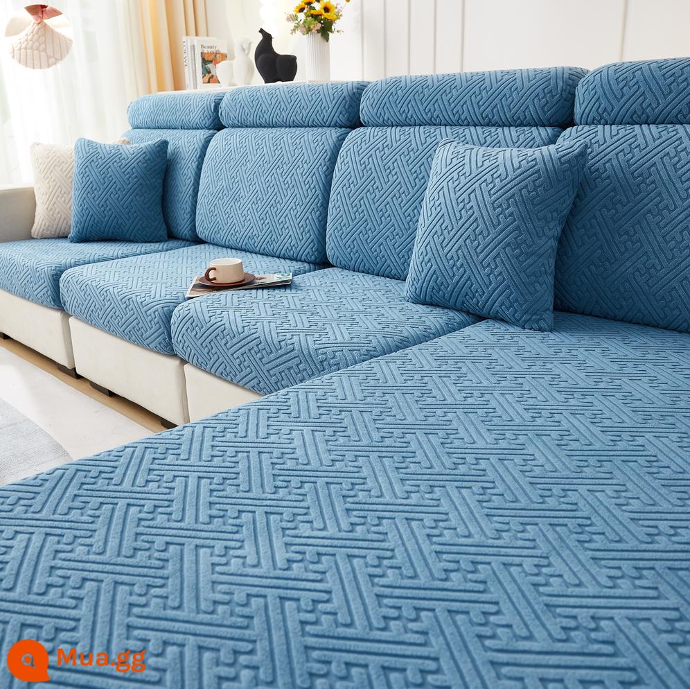 Nón Tắm Phong Cách Co Giãn Ghế Sofa Co Giãn Ghế Sofa Tất Cả Đa Năng 2022 Xanh Tựa Lưng Gối Tựa Đầu Đệm Xốp - Nắp màu xanh da trời dày và thanh lịch màu xanh da trời