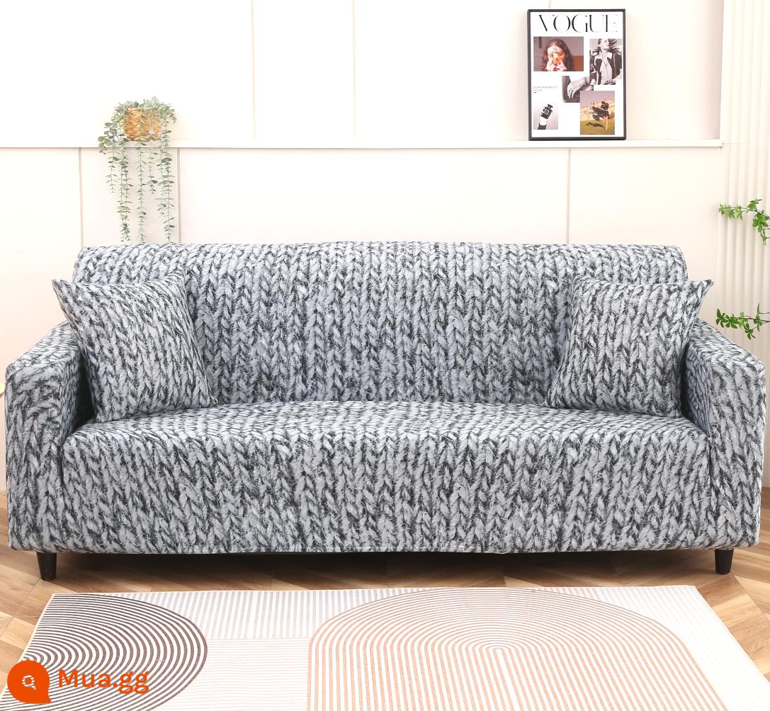 Co Giãn Đa Năng Ghế Sofa Bao Gồm Tất Cả Đa Năng Hiện Đại Tích Hợp 3 Người Khăn Bốn Mùa Bọc Vải Đệm Sofa Da - ánh sáng mềm màu xám nhạt