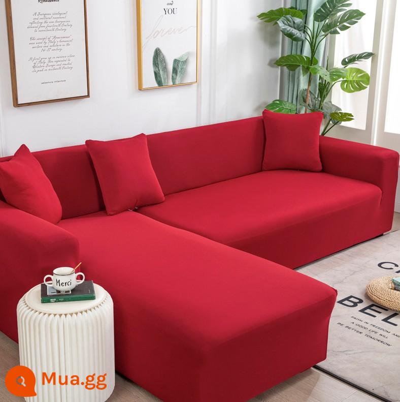 Co Giãn Đa Năng Ghế Sofa Bao Gồm Tất Cả Đa Năng Hiện Đại Tích Hợp 3 Người Khăn Bốn Mùa Bọc Vải Đệm Sofa Da - màu đỏ