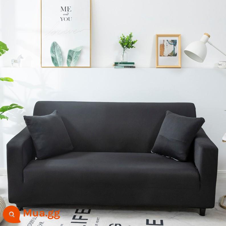 Co Giãn Đa Năng Ghế Sofa Bao Gồm Tất Cả Đa Năng Hiện Đại Tích Hợp 3 Người Khăn Bốn Mùa Bọc Vải Đệm Sofa Da - đen