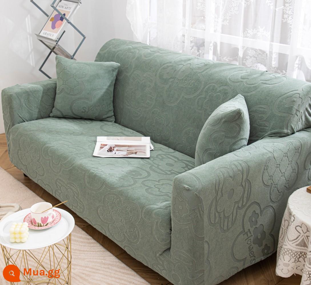 2022 dày đàn hồi bọc ghế sofa bao gồm tất cả đa năng miếng lót khăn gấu tích hợp tay vịn cổ da một hai ba người - màu xanh da trời