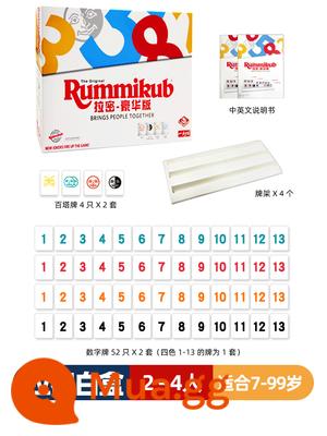 rummikub Lami board game đồ chơi giáo dục trẻ em 6-8-10 tuổi trò chơi dành cho cha mẹ và con cái Israel Mahjong Deluxe Edition - Trò chơi Rummy Board [Phiên bản cao cấp] Đồng hồ cát miễn phí + Túi rút mù