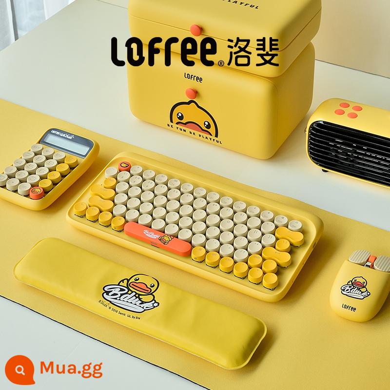 Lofree Luo Fei Milk Tea Bàn phím cơ học Set Wireless Bluetooth Girl Office Máy tính xách tay iPad - Bàn phím vịt nhỏ màu vàng[Double 11]