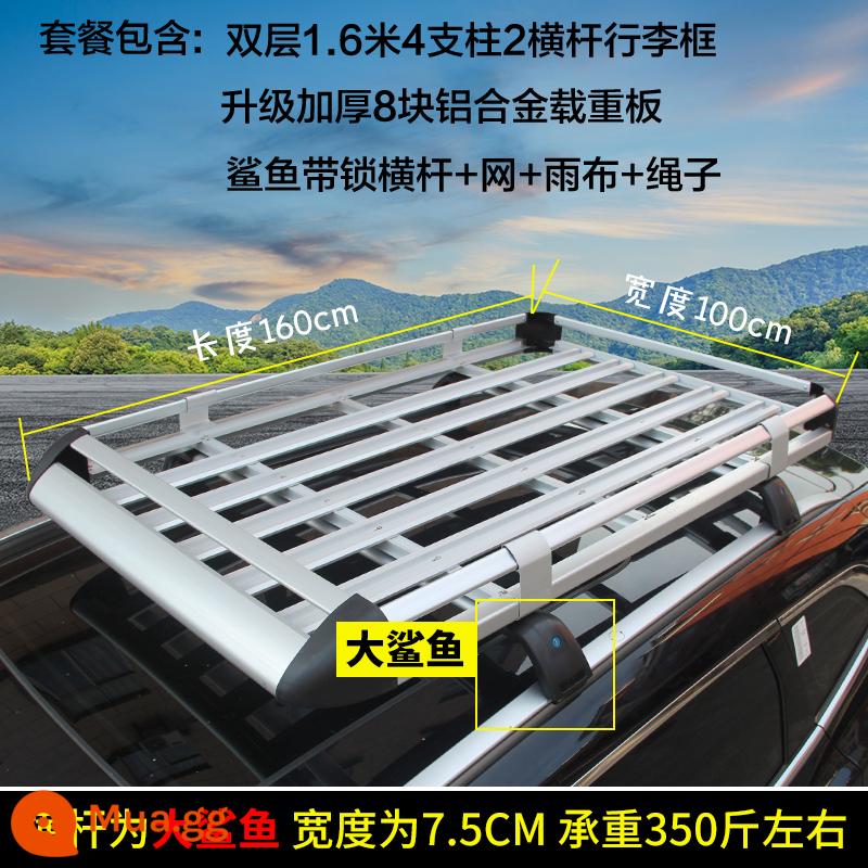 BYD Tang Yuan Song Pro Song MAX Song PLUS dmi ev E2 giá để hành lý nóc xe pass pass - Big Shark Bộ hoàn chỉnh Bạc 100x160 Tám bảng