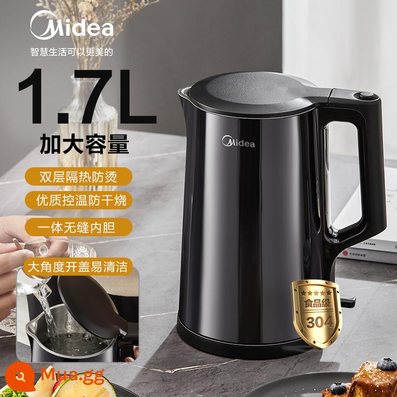 Midea nhiệt độ không đổi điện gia đình ấm đun nước tự động ngắt điện cách nhiệt một thép không gỉ công suất lớn đun sôi - [Màu đen mờ]