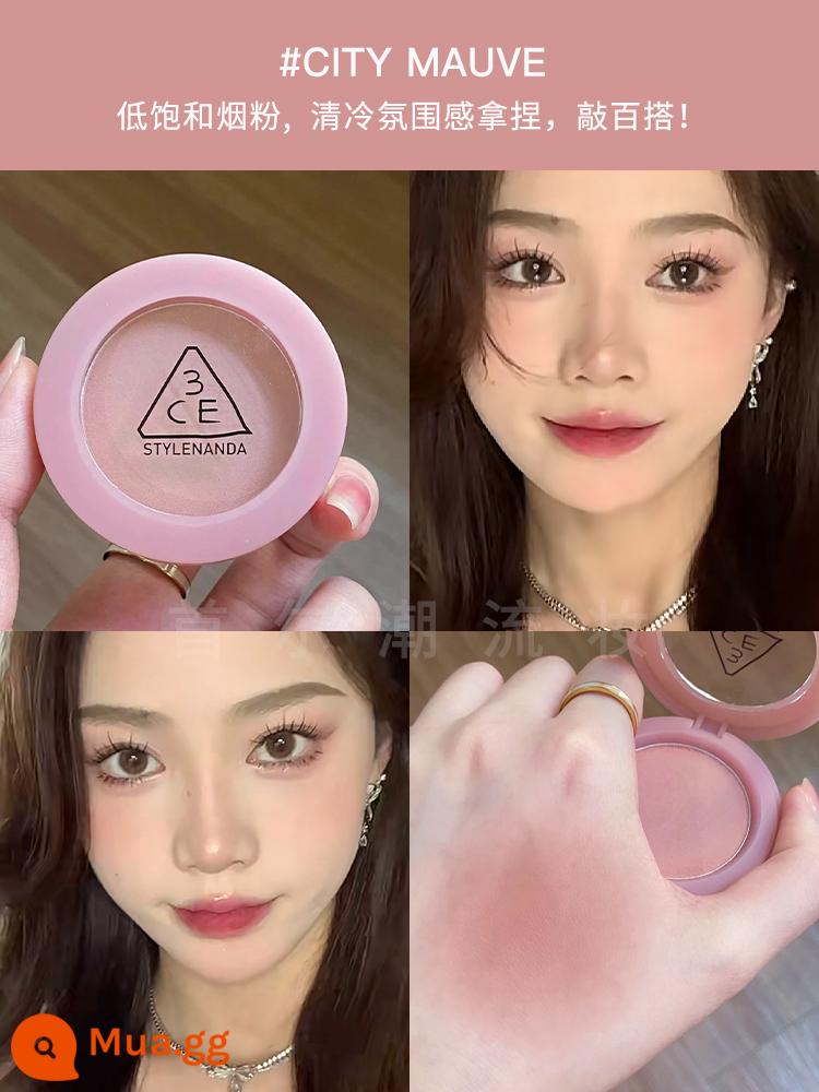 Phấn má hồng đơn sắc 3ce rosebeige đào cam nudepeach sương mù mềm mờ thành phố tự nhiên hoa cà - #CITY MAUVE[hồng khói] có sẵn/cọ má hồng miễn phí