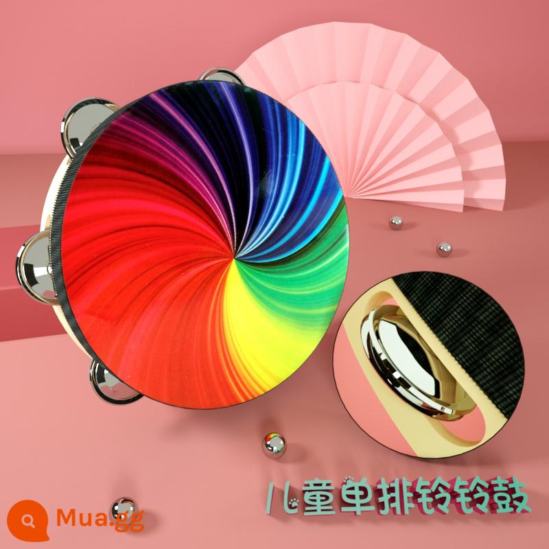 Đôn Hoàng tay tambourine Tân Cương Uyghur tambourine múa bay đạo cụ kiểm tra chứng nhận trường mẫu giáo nhỏ tambourine - Lốc cầu vồng đỏ 8 inch hàng đơn