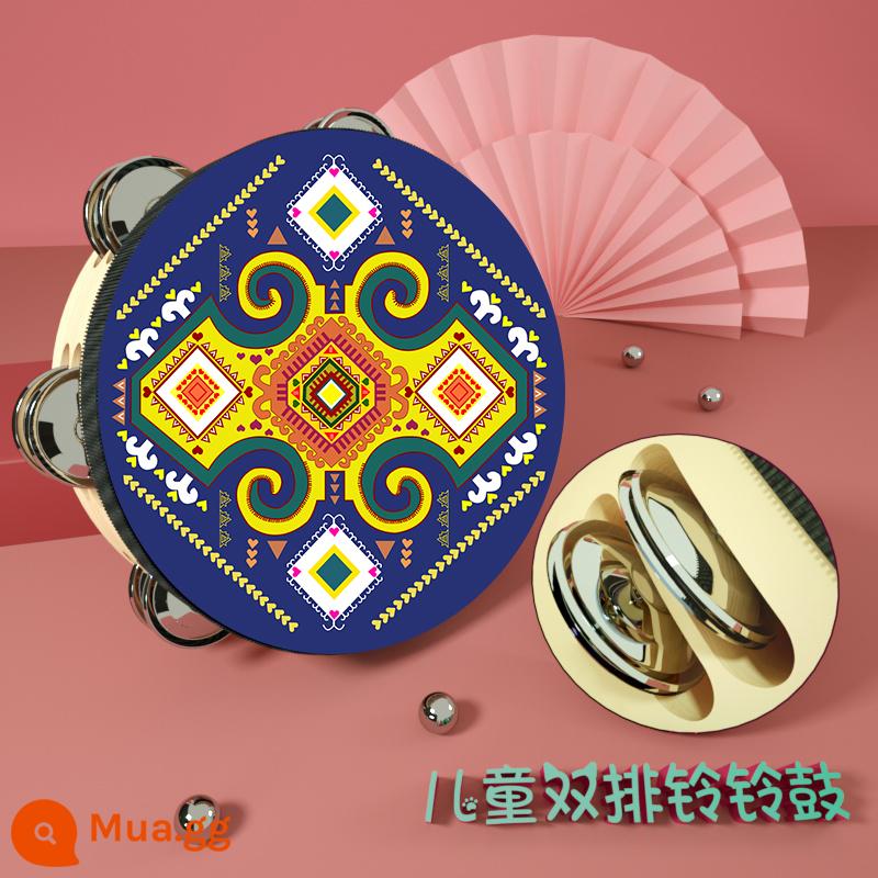 Đôn Hoàng tay tambourine Tân Cương Uyghur tambourine múa bay đạo cụ kiểm tra chứng nhận trường mẫu giáo nhỏ tambourine - Hoa hồng đỏ Hoa nở rộ Hàng đôi 8 inch