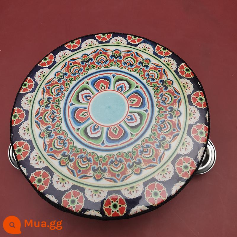 Đôn Hoàng tay tambourine Tân Cương Uyghur tambourine múa bay đạo cụ kiểm tra chứng nhận trường mẫu giáo nhỏ tambourine - Những bông hoa mọc thành chùm dày đặc thành hàng đơn 6 inch, đường kính 15 cm