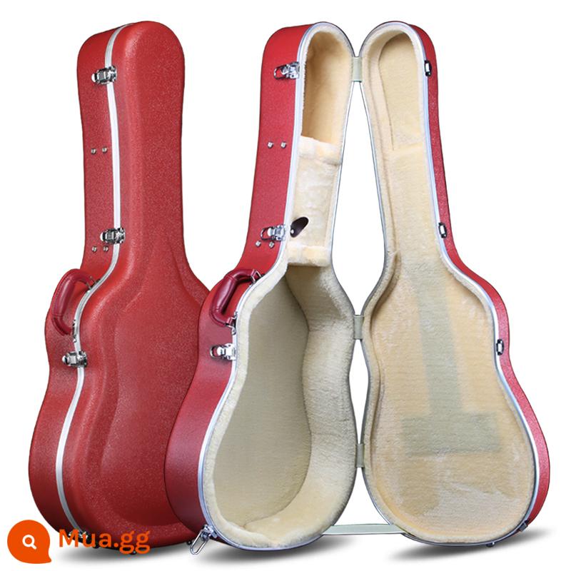 Hộp guitar bằng gỗ 40 -inch 41 -inch Hộp gỗ bị tra tấn 38 -inchch 39 -inchch Box Anti -shock Anti -fall 42 -inch - Hộp ABS 40/41 inch mẫu di động màu đỏ đậm