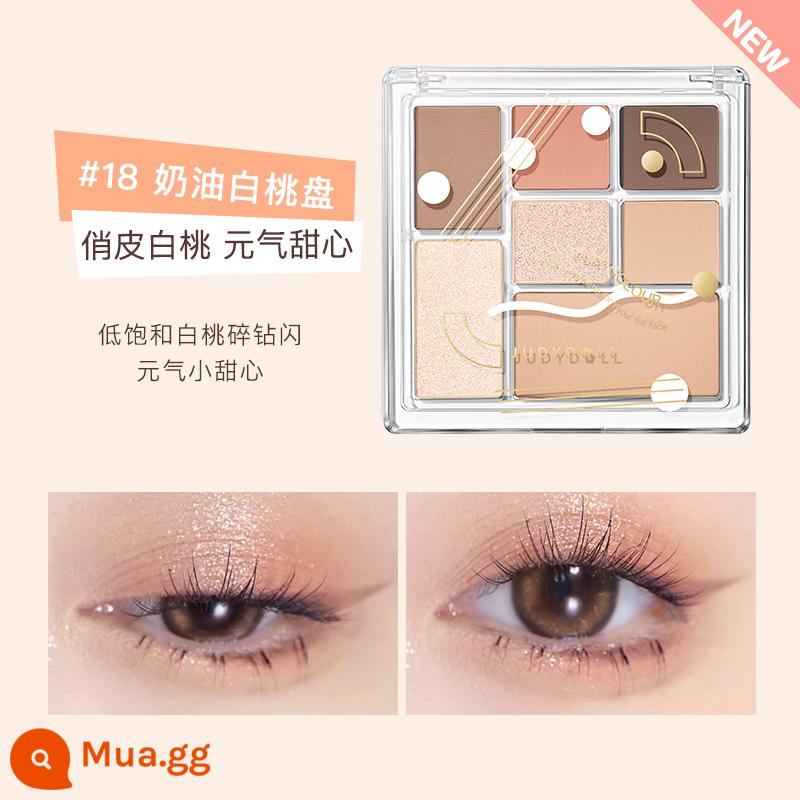 Judydoll Tangerine Disney Tangram Play Fun Eyeshadow Palette Cement Earth Color Blush Highlight Green - Đĩa Đào Trắng Kem 18