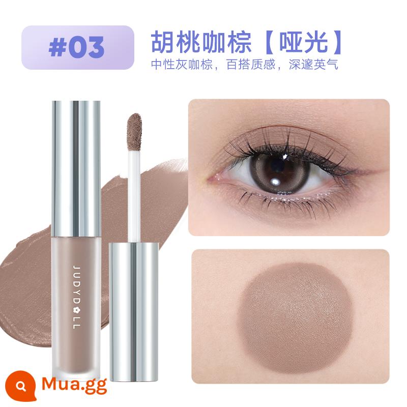 Judydoll tấm phấn mắt dạng lỏng màu cam nằm tằm đèn flash lớn kim cương phân cực lấp lánh chất lỏng làm sáng đèn flash tốt - Matte #03 Nâu óc chó