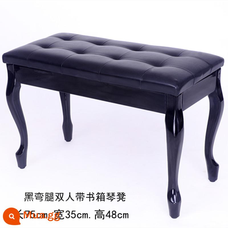 Kimberly Piano Stool Gỗ Solid Chân cong Đôi với Bookbox Piano Stool Organ điện tử Piano điện tử Guzheng Stool Vertical Universal - Đôi chân cong màu đen có tủ sách