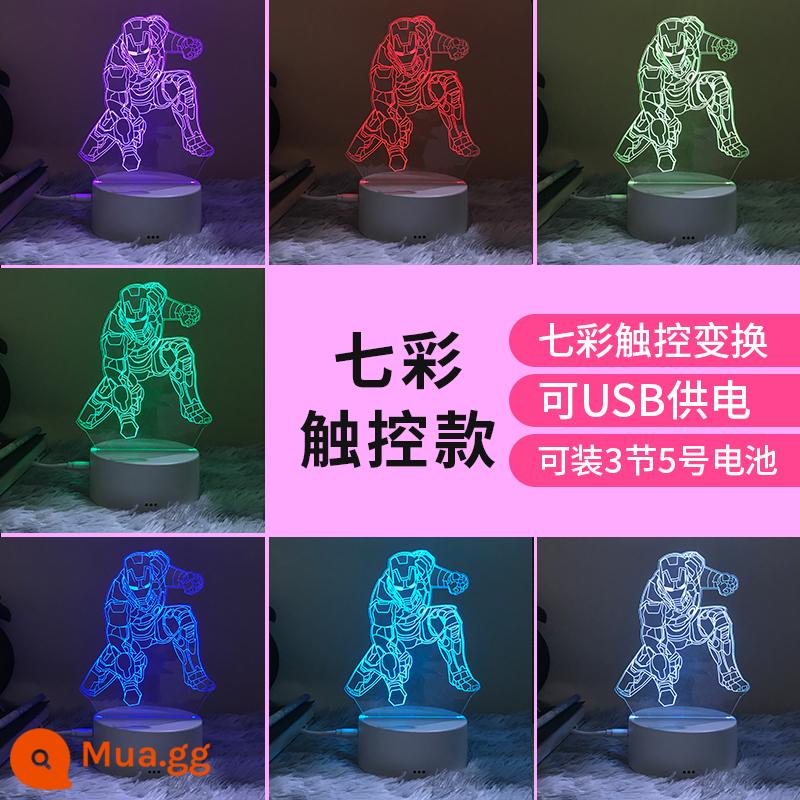 Thời Đại Ultron Marvel Iron Man 3D Đèn Ngủ Phòng Ngủ Đèn Ngủ USB Để Bàn Ngủ Lưới Đỏ Ý Tưởng Quà Tặng - Máy bay chiến đấu cảm ứng đầy màu sắc