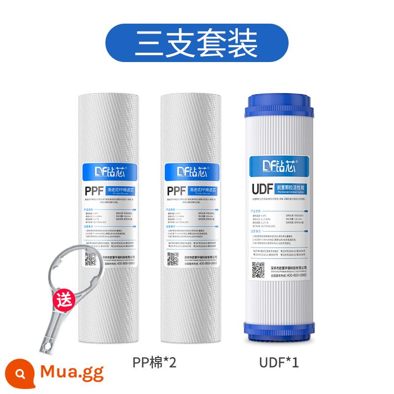 Máy lọc nước lọc gia dụng đa năng trọn bộ 3 cấp 10 inch bông PP 5 cấp bộ phụ kiện lọc nước - 10 miệng phẳng cấp 3 (ưu đãi đặc biệt)