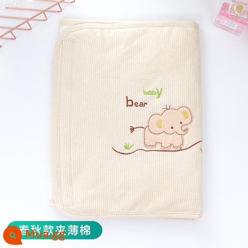 Bảo vệ bụng bé Bảo vệ bụng trẻ em Túi đeo rốn cotton nguyên chất mùa xuân và mùa hè chống lạnh và ấm vòng bụng chăn chống đá - Phong cách Xuân Thu với chất liệu cotton mỏng và kiểu điều hòa hình chú voi dễ thương