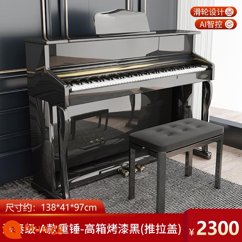 Đàn piano điện tử Lehfeld Bài kiểm tra chứng nhận chuyên nghiệp búa nặng 88 phím dành cho người mới bắt đầu, trẻ em và người lớn Đàn piano điện tử thông minh sử dụng tại nhà - Mức độ hiệu suất - Búa nặng loại A - hộp cao sơn đen (có ròng rọc)